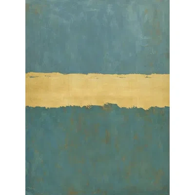 Wendover Art Group Guilded Cyan 2 - Unframed Painting On Paper In Blue;gold