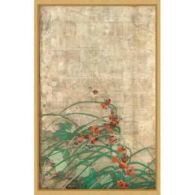Wendover Art Group Haiku Natural Panel 2 - Picture Frame On Paper In Green;orange