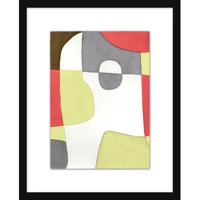 Wendover Art Group Happy 1 By Christopher Kennedy - Picture Frame Painting On Paper In Green;gray;red