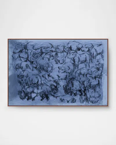 Wendover Art Group Harras Of Horses Framed Giclee In Blue