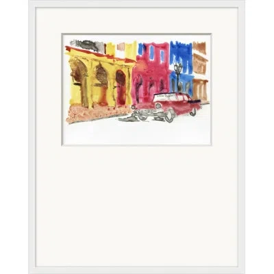 Wendover Art Group Havana Afternoon 4 - Picture Frame Painting In Blue;yellow;pink
