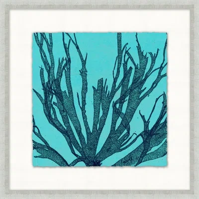 Wendover Art Group Heliopora Coerulea 6 - Picture Frame Painting On Paper In Blue