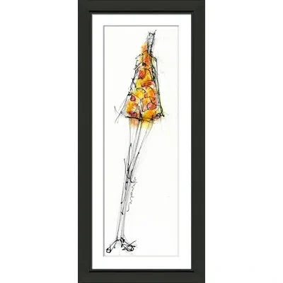 Wendover Art Group High Fashion 4 - Picture Frame Drawing Print On Paper In Black;brown;yellow