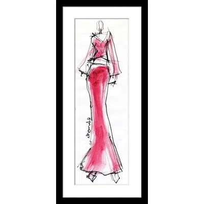 Wendover Art Group High Fashion 5 - Picture Frame Drawing Print On Paper In Black;white;red