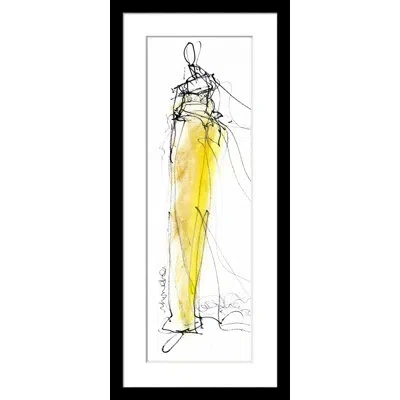 Wendover Art Group High Fashion 7 - Picture Frame Drawing Print On Paper In Black;yellow