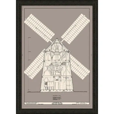 Wendover Art Group Hook Windmill - Picture Frame Graphic Art On Paper In Brown;white;gray