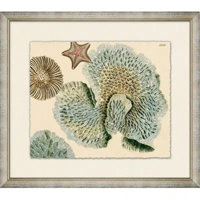 Wendover Art Group Horizontal Sea Collection 3 - Picture Frame Painting On Paper In Brown;green;cream