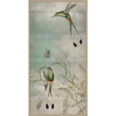 Wendover Art Group Hummingbird Dances 2 By Lillian August - Single Picture Frame Painting In Green;tan;light Gray