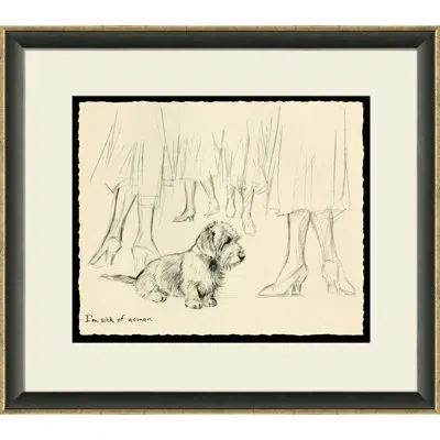 Wendover Art Group 'i'm Sick Of Women' - Picture Frame Drawing Print On Paper In Beige
