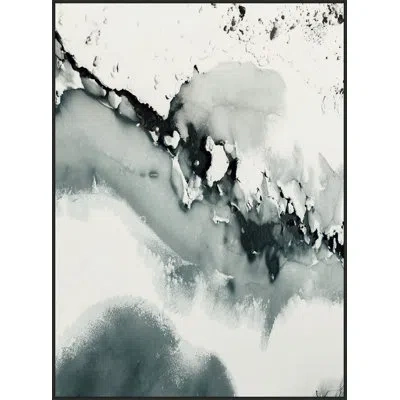 Wendover Art Group Immerged With Reflection 1 By Thom Filicia - Floater Frame Painting On Canvas In White;dark Green