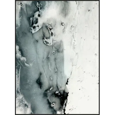 Wendover Art Group Immerged With Reflection 2 By Thom Filicia - Floater Frame Painting On Canvas In Black;green;ivory