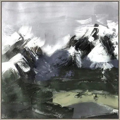 Wendover Art Group Impasto Mountain 2 In Blue,black,olive,white