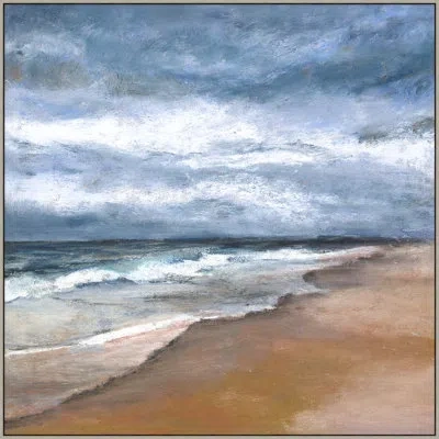 Wendover Art Group Impending Weather By Hamptons - Floater Frame Painting On Canvas In Blue;brown