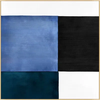Wendover Art Group Impossible Flow By Thom Filicia - Floater Frame Painting On Canvas In Blue;black;white