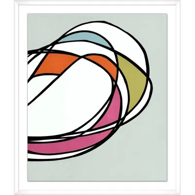 Wendover Art Group In Between By Christopher Kennedy - Picture Frame Drawing Print On Paper In White;green;purple