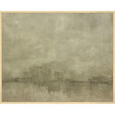 Wendover Art Group In The Distance 2 - Floater Frame Painting On Canvas In Green