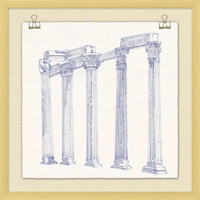 Wendover Art Group Indigo Columns 1 By Mat Sanders - Single Picture Frame Painting In Blue;white