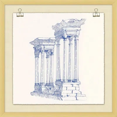 Wendover Art Group Indigo Columns 2 By Mat Sanders - Single Picture Frame Painting In Blue;white