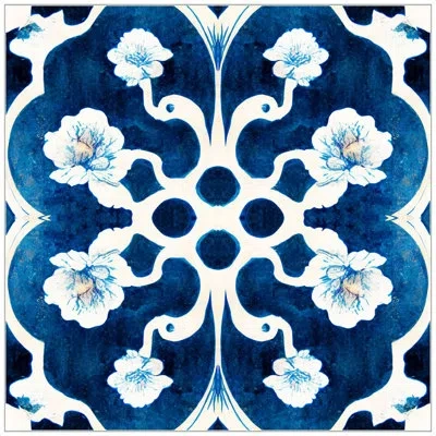 Wendover Art Group Indigo Ogee 3 In Navy Blue