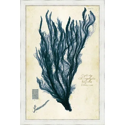 Wendover Art Group Indigo Sea Grass I Picture Frame Painting In Deep Blue
