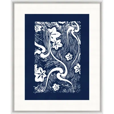 Wendover Art Group Indigo Template Coastal Motif 1 - Picture Frame Painting On Paper In White;indigo