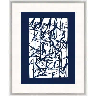 Wendover Art Group Indigo Template Coastal Motif 4 - Picture Frame Painting On Paper In White;indigo