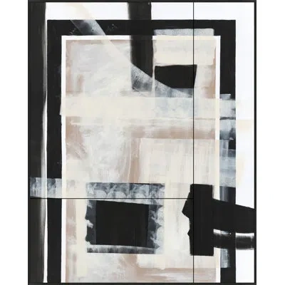 Wendover Art Group Industrial Overlayings By Thom Filicia - Floater Frame Print On Canvas In Black;white;beige