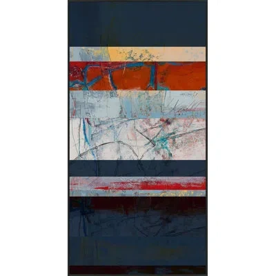 Wendover Art Group Inner Terrain 1 By Studiobjet - Floater Frame Painting On Canvas In Red;yellow;ivory;dark Blue