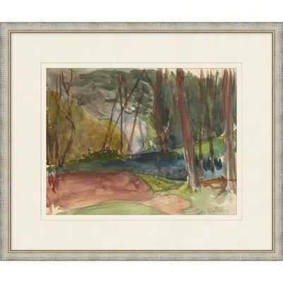Wendover Art Group Into The Woods 2 - Picture Frame Painting On Paper In Brown;green
