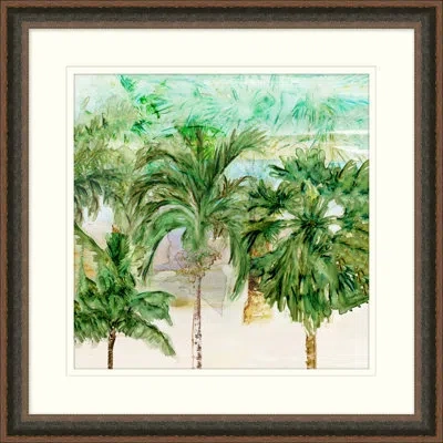 Wendover Art Group Island Palms 1 - Picture Frame Painting In White;green