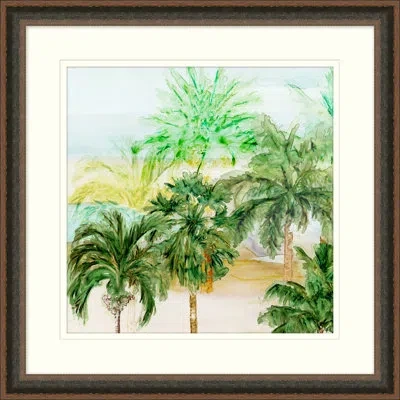 Wendover Art Group Island Palms 2 - Picture Frame Painting In Green;yellow