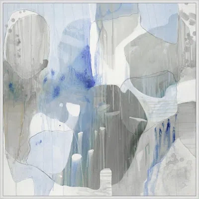 Wendover Art Group Jack Frost By Hamptons - Floater Frame Painting On Canvas In Gray