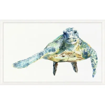 Wendover Art Group Jet Stream Surfer - Single Picture Frame Print On Paper In Green,white,beige