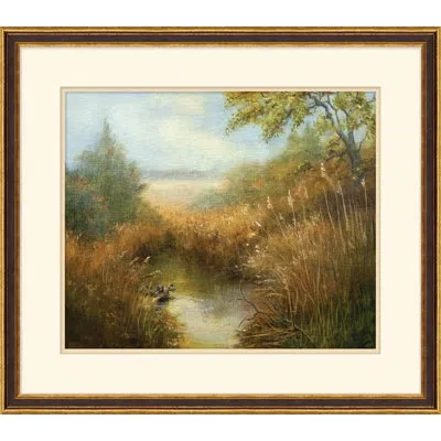 Wendover Art Group Joys I Had Forgotten 2 - Picture Frame Painting On Paper In Blue;brown;green