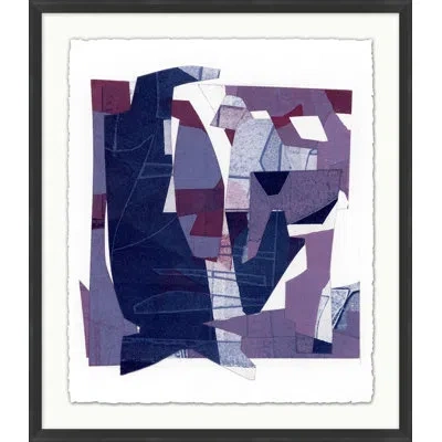 Wendover Art Group Juxtaposed 2 By Christopher Kennedy - Single Picture Frame Painting In White;purple;dark Blue
