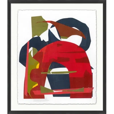 Wendover Art Group Juxtaposed 4 By Christopher Kennedy - Single Picture Frame Painting In White;green;red;dark Blue