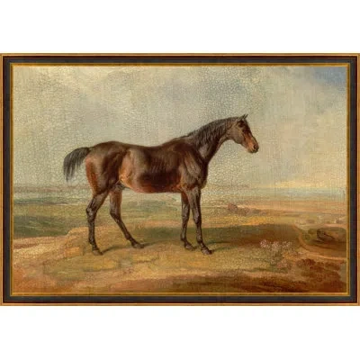 Wendover Art Group Knight By Lillian August - Single Picture Frame Print On Canvas In Blue;brown;ivory