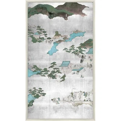 Wendover Art Group Kyoto Screen 2 In Blue,green,gray,brown