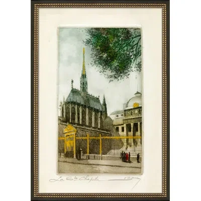 Wendover Art Group La Ste Chapelle - Picture Frame Painting On Paper In Green;gray;yellow