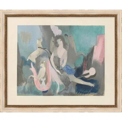 Wendover Art Group Lady Of The Cats - Picture Frame Painting On Paper In Blue;gray;pink