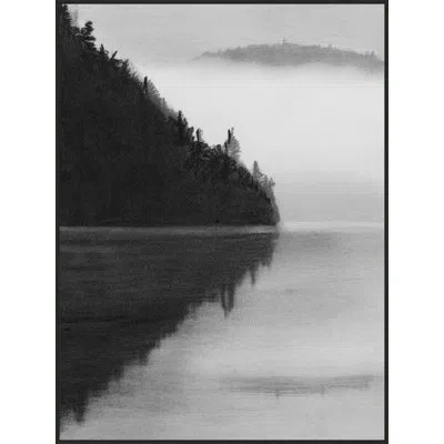 Wendover Art Group Lake Mist Diptych A By Thom Filicia - Floater Frame Painting On Canvas In Black;gray