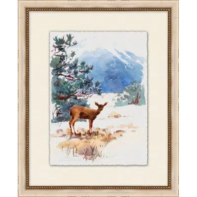 Wendover Art Group Lake Mountains 7 - Picture Frame Painting On Paper In Blue;brown;white