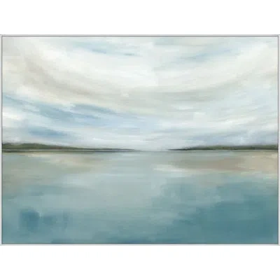 Wendover Art Group Lakeside Meditation 2 In Blue,gray,green,ivory