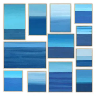 Wendover Art Group Lapis Lazuli Landscape By Thom Filicia - 12 Piece Single Picture Frame Painting Set On Canvas In Blue