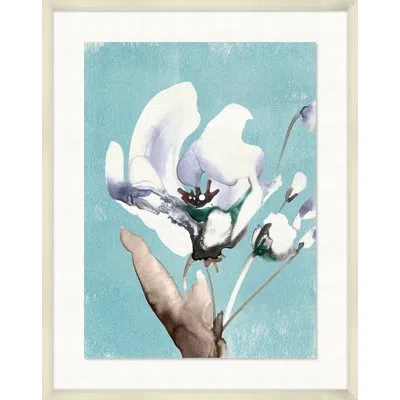 Wendover Art Group Lavender Floral 2 - Shadowbox Painting On Paper In Blue;white;gray
