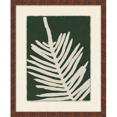 Wendover Art Group Leaf Impressions 2 - Picture Frame Painting In White;green