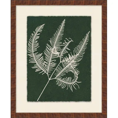 Wendover Art Group Leaf Impressions 6 - Picture Frame Painting In White;green