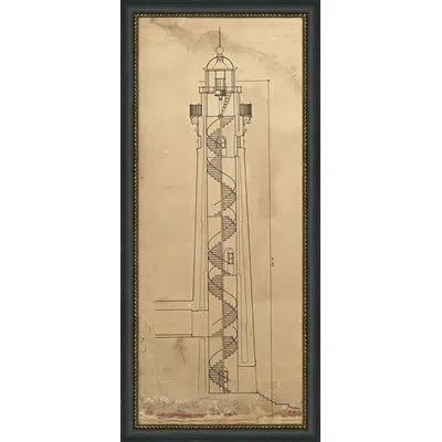 Wendover Art Group Light House Sections 4 - Picture Frame Graphic Art On Paper In Black;beige