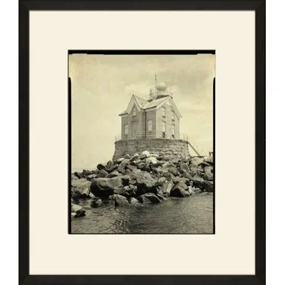 Wendover Art Group Lighthouse Cedar Point - Picture Frame Photograph On Paper In Gray;beige