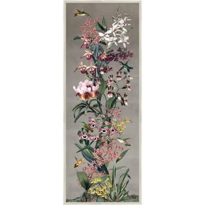 Wendover Art Group Lillian August Orchid Chinoiserie 1 - Picture Frame Print In Green;red;silver